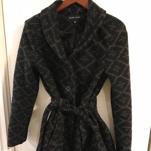 Black Rivet wool blend pea wrap coat